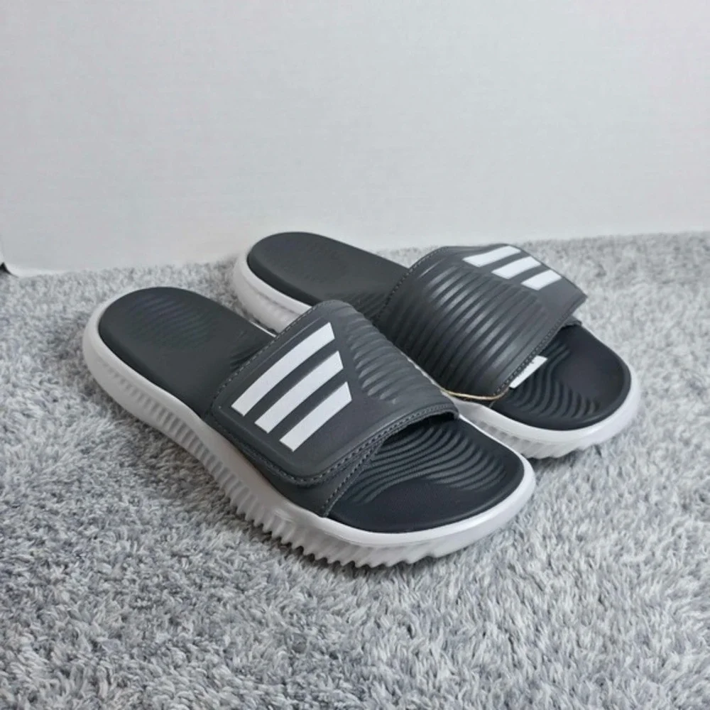 Adidas Men's Alpharesponse Slides 2.0 Grey White Size Mens 8 Womens 9 JP5398 NEW